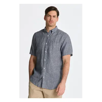 KOŠILE GANT REG LINEN SS SHIRT MARINE 80882381