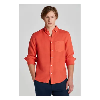 KOŠILE GANT REG GMNT DYED LINEN SHIRT BURNT ORANGE 89451298