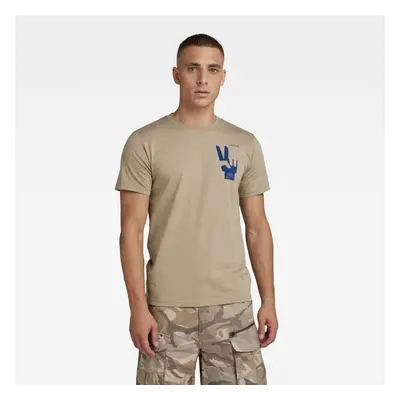 G-STAR T-shirt - Multi shield back gr r t beige 99803896