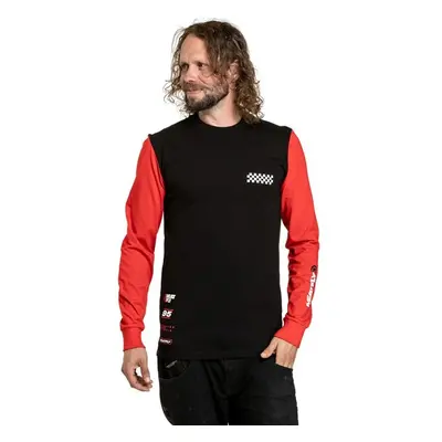 Meatfly pánské tričko s dlouhým rukávem Appex Bright Red/Black | 99802707