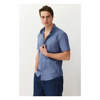 Trendyol Navy Blue Slim Fit Short Sleeve Shirt 95689839