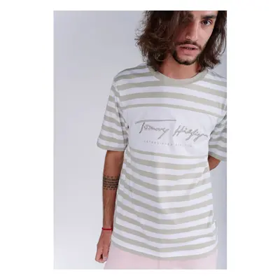 Tommy Hilfiger T-shirt - SIGNATURE STRIPE RELAXED FIT TEE beige 99788326