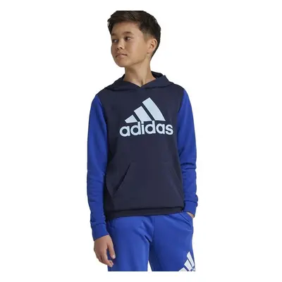 Dětská mikina adidas J BL CB HD tmavomodrá barva, s kapucí, s potiskem 93834579