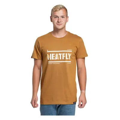 Meatfly pánské tričko Rele Gold Brown | Hnědá 99799233