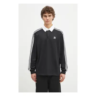 Bavlněné tričko s dlouhým rukávem adidas Originals Adicolor černá 99543185