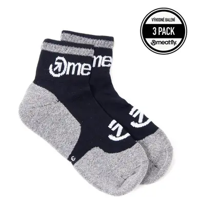 Meatfly ponožky Logo Middle Socks - Triple pack A – Grey | Šedá 87185689