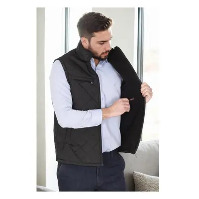 15240 Dewberry Quilted Mens Vest with Fleece Inside-BLACK 100173797