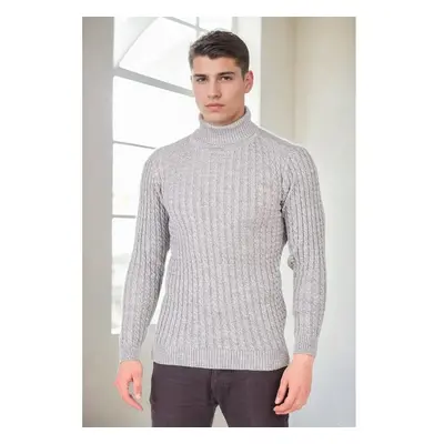 19295 Dewberry Turtleneck Mens Sweater-LIGHT GREY 99796530