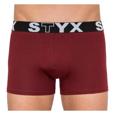 Pánské boxerky Styx long sportovní guma vínové 93584919