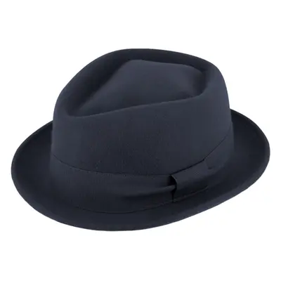 Trilby klobouk vlněný Fiebig - modrý s modrou stuhou - Diamond 99330813