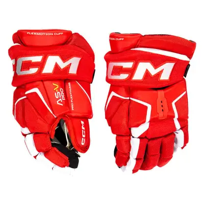 Hokejové rukavice CCM Tacks AS-V PRO red/white Junior 12 palců 99601463