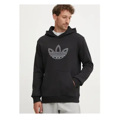 Bavlněná mikina adidas Originals Outline Hoodie pánská, černá barva, s 99867962