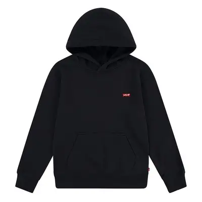 Dětská mikina Levis MINI BATWING HOODIE černá barva, s kapucí, hladká, 99953851