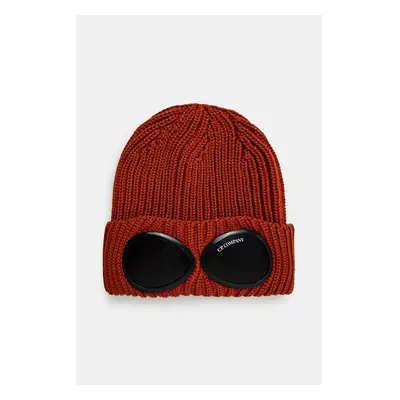 Vlněná čepice C.P. Company Extra Fine Merino Wool Goggle Beanie hnědá 99543067