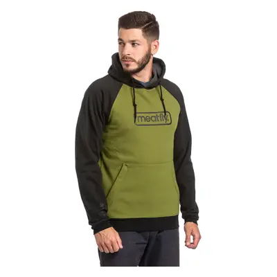 Meatfly pánská technická mikina Gravel Calla Green / Black | Černá 60677058