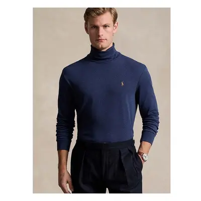 Bavlněný svetr Polo Ralph Lauren tmavomodrá barva, lehký, s golfem 99824777