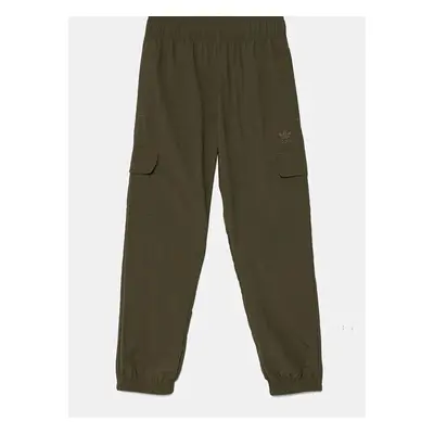 Dětské tepláky adidas Originals CARGO PANTS zelená barva, hladké, 99825419