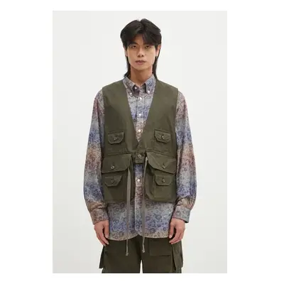 Džínová vesta Engineered Garments Fowl Vest zelená barva, 24F1C002 100028127