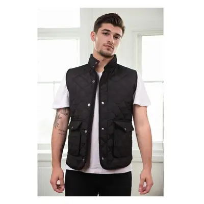 83925 Dewberry Mens Vest with Side Pockets-BLACK 100229453