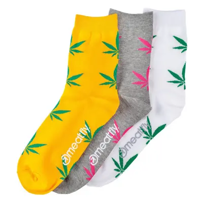 Meatfly ponožky Ganja Girl socks Triple Pack | Mnohobarevná 84460247