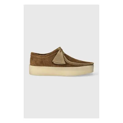 Clarks Originals Polobotky Clarks Wallabee Cup pánské, hnědá barva, 86539046