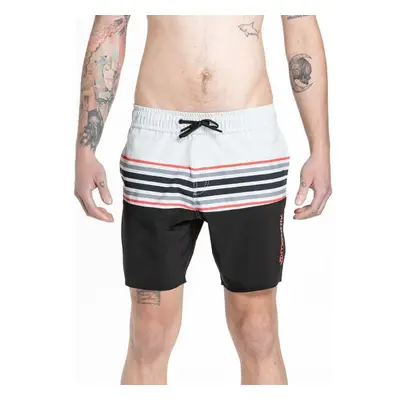 Meatfly pánské plavky Keith Boardshorts 17 Light Grey / Red Orange | 93719898