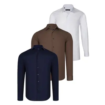 TRIPLE SET G726 DEWBERRY SHIRT-NAVY BLUE-WHITE-COFFEE 91221250