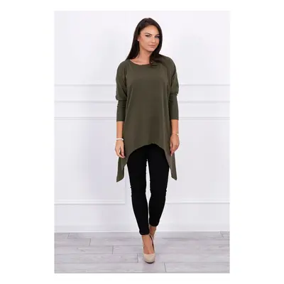 MladaModa Prodloužená halenka model 8875 khaki 53780390