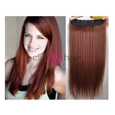 Clipinhair Clip in pás japonský kanekalon 63cm rovný – měděná 48529502