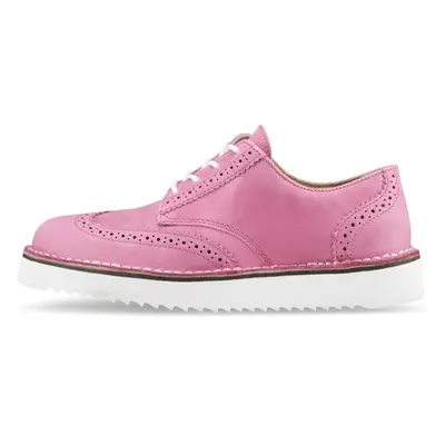 Vasky Brogue Low Pink - Dámské kožené polobotky růžové - jarní / 54704584