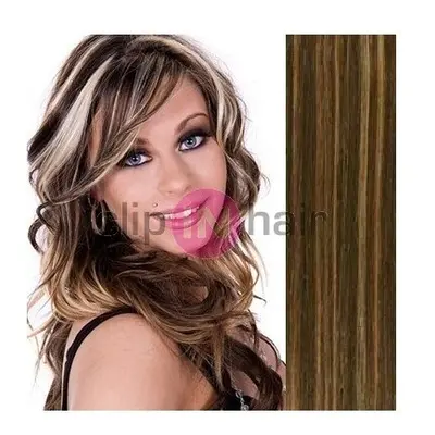 Clipinhair Clip in vlasy 43cm 100% lidské - REMY 70g – tmavý melír 48529932