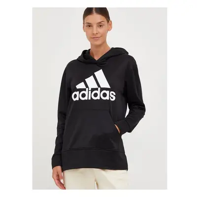 Tréninková mikina adidas Performance Big Logo , černá barva, s kapucí, 73855495