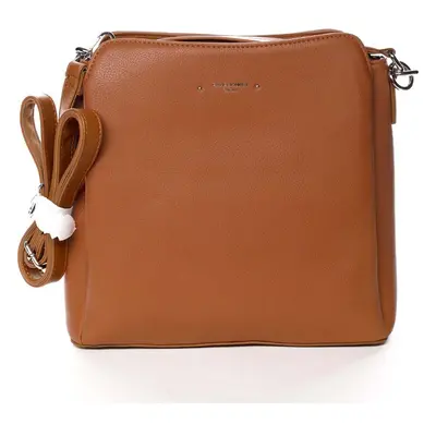 David Jones Praktická dámská koženková crossbody Iris koňaková 53487603