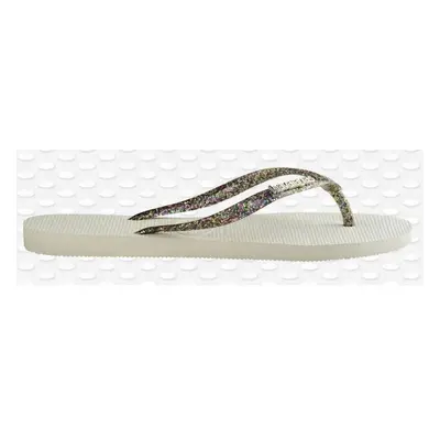 ŽABKY HAVAIANAS SLIM LOGO METALLIC WMS - bílá - 61048472