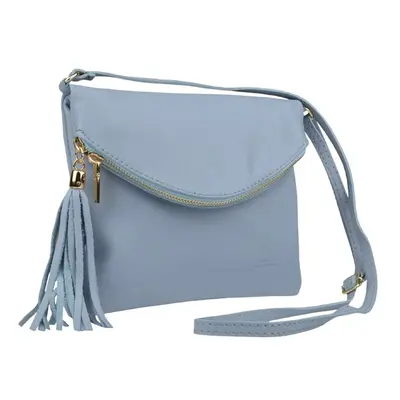 Modrá kožená italská crossbody kabelka Tina Blu Chiaro NovaKabelka.cz 41624169