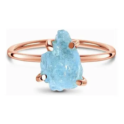 Royal Fashion prsten 14k zlato Vermeil GU-DR15849R-ROSEGOLD-AQUAMARINE 73725872