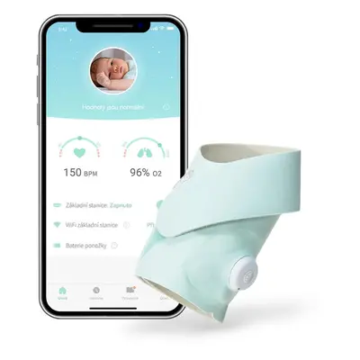 Owlet Smart Sock 3 - Chytrá ponožka 0-18 měsíců (Světle zelená)