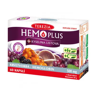 Terezia Company Hemo plus+kyselina listová + železo + vitamin C 60 kapslí