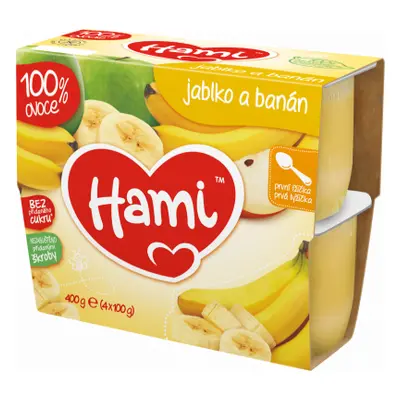 Hami 100% ov. jablko a banán 4x100g 4M