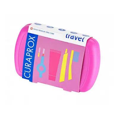 Curaprox Travel set stejnobarevný mix náhradních hlavic magenta 2 ks