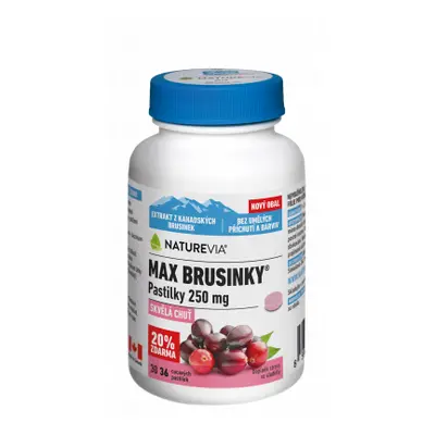 NatureVia Max brusinky pastilky tbl.30+6