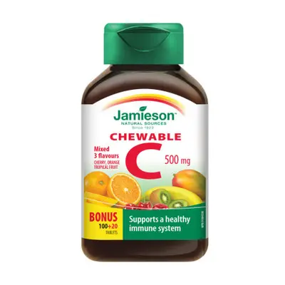 JAMIESON Vitamín C 500mg 3 ovocné přích.tbl.100+20