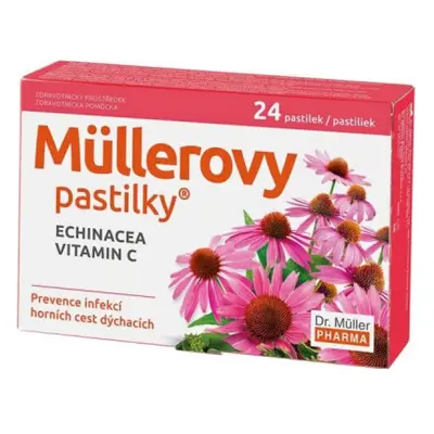 Müllerovy pastilky s echinaceou a Vitamínem C 24 ks