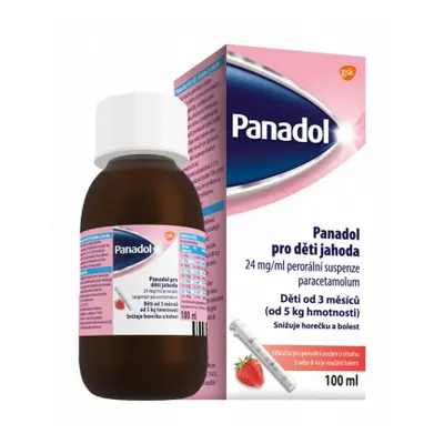 PANADOL PRO DĚTI JAHODA POR 24MG/ML POR SUS 1X100ML+STŘ