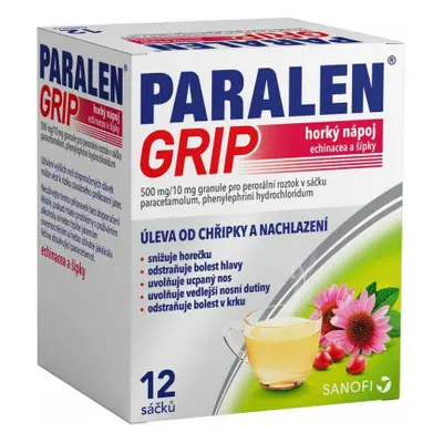 PARALEN GRIP HORKÝ NÁPOJ ECHINACEA A ŠÍPKY POR 500MG/10MG POR GRA SOL SCC 12