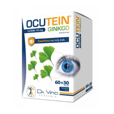 Da Vinci Ocutein Ginkgo Lutein 15 mg 60 tobolek + 30 tablet