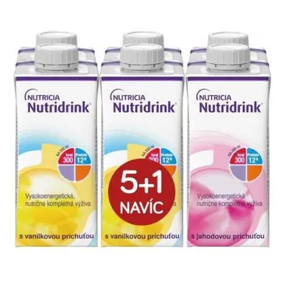 NUTRIDRINK 5+1 PŘÍCHUŤ VANILKA - JAHODA POR SOL 6x200ML