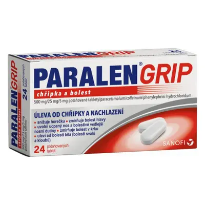 PARALEN GRIP CHŘIPKA A BOLEST POR 500MG/25MG/5MG TBL FLM 24 I