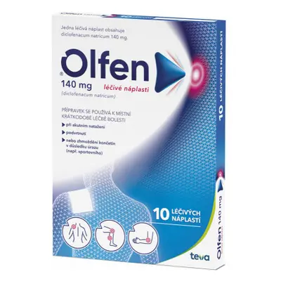 Olfen 140 mg léčivé náplasti drm.emp.med. 10 x 140 mg