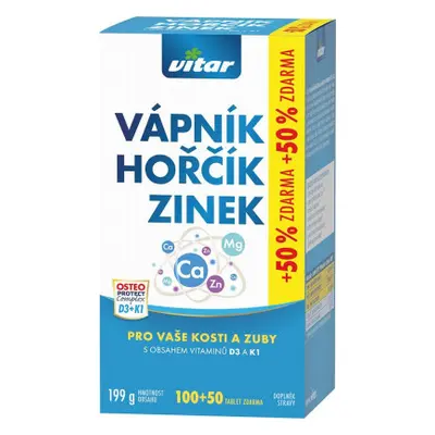 Vitar Vápník+hořčík+zinek+vit.D3+K1 tbl.100+50